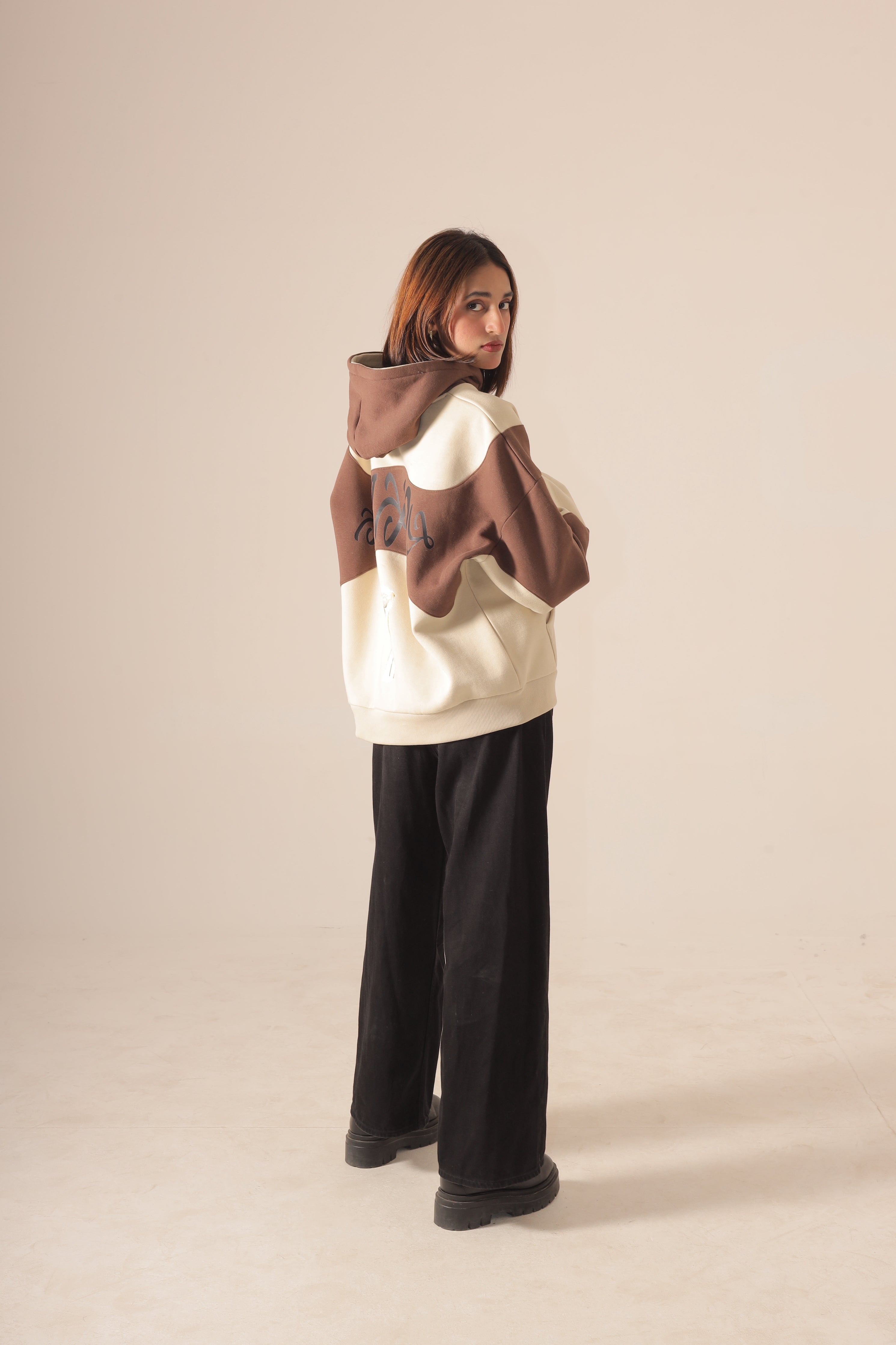 Brown & Beige Unisex Oversize Hoodie V1