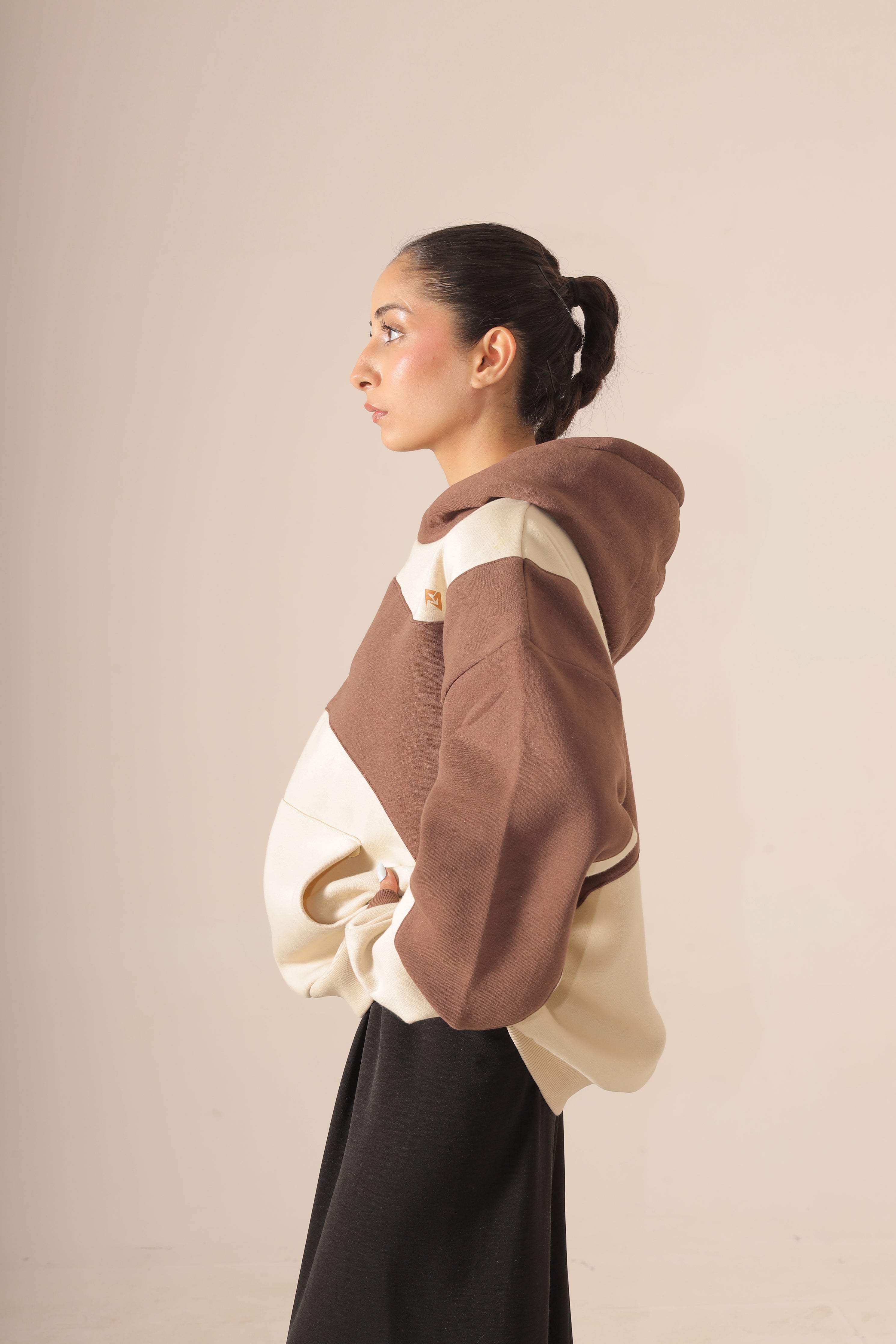 Brown & Beige Unisex Oversize Hoodie V2